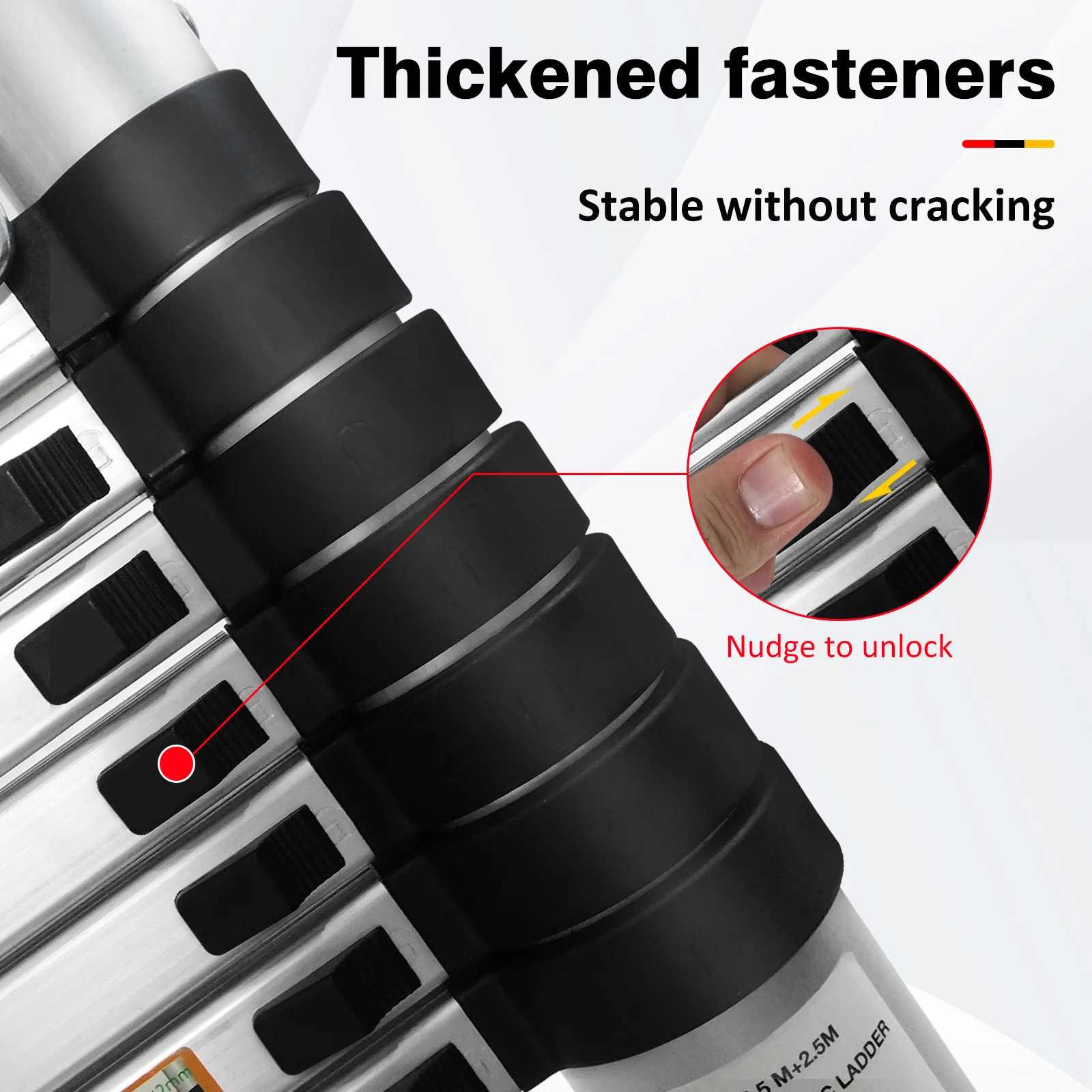 3.8M/5M Aluminium  Telescopic Ladder ,Heavy Duty Multi-Purpose A-Frame Sturdy Folding Ladder ,No-slip,150kg Load Capacity