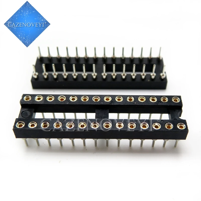 

10 шт./лот, разъем DIP-28 с круглыми отверстиями, 28 контактов, 2,54 мм, DIP DIP28, адаптер для пайки, 28-контактный разъем 2,54 мм, в наличии