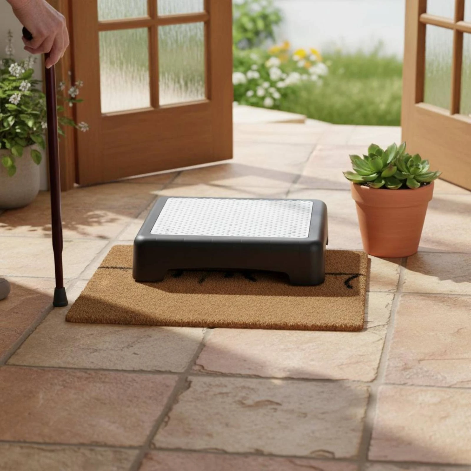 Outdoor Step Stool PP Anti-Slip Step Stool Heavy Duty Stable Base for Stairs