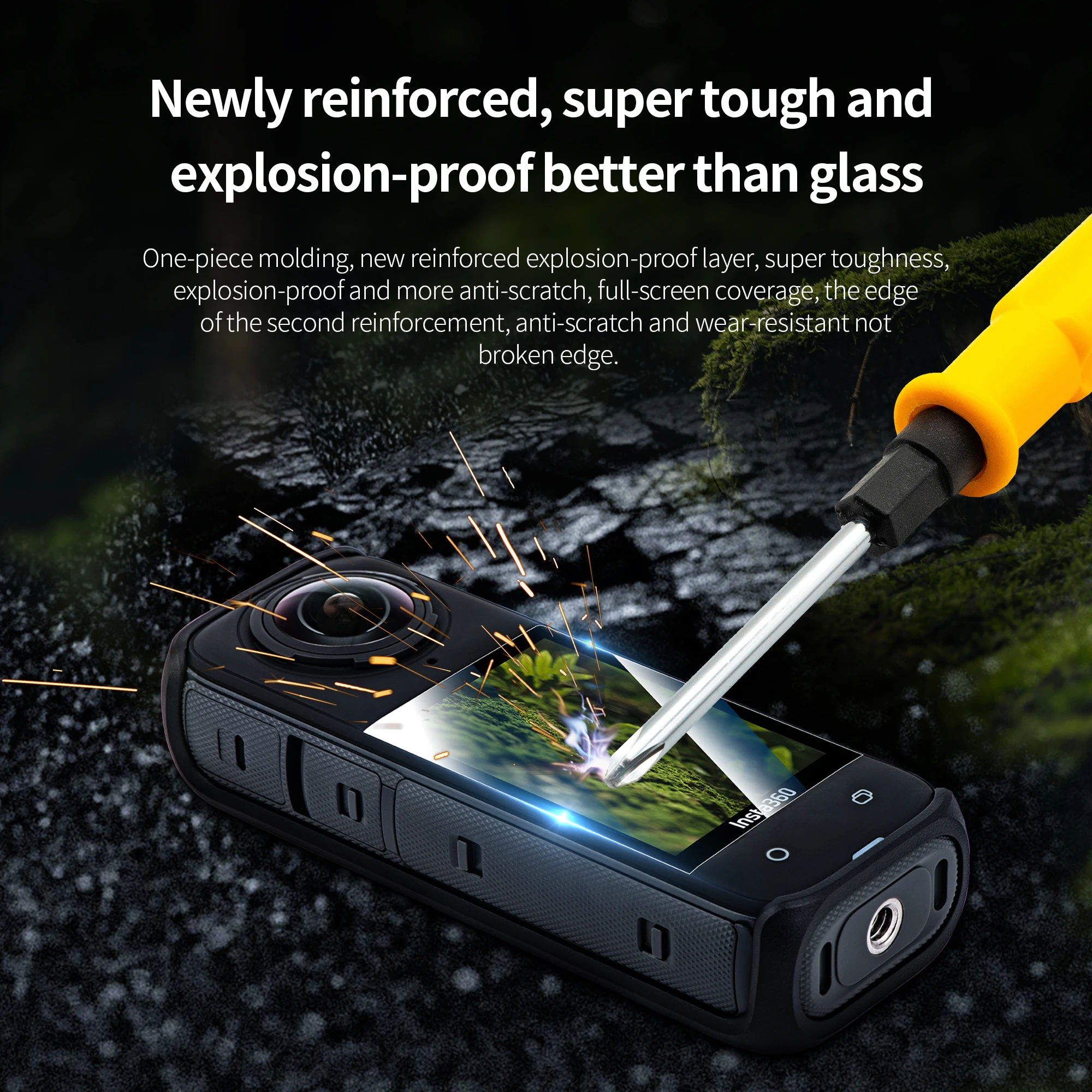 STARTRC para Insta360 X4 X5 película protectora de pantalla de cámara película de vidrio templado HD accesorios protectores de lente antiarañazos