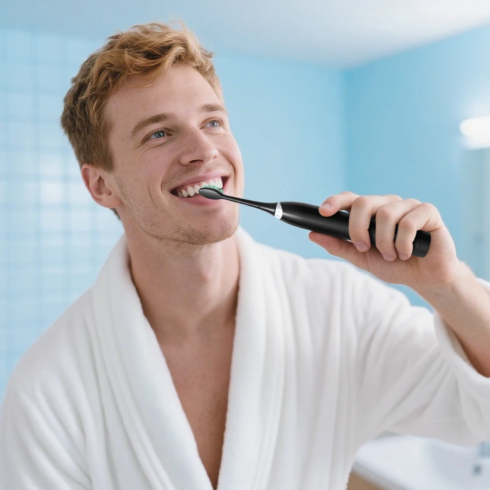 Sejoy فرشاة أسنان كهربائية بالموجات الصوتية USB شحن IPX7 قابلة للشحن مقاوم للماء فرشاة الأسنان الإلكترونية استبدال رؤساء الكبار #6