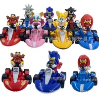 Sonic The Hedgehog Children's Handmade Karting Anime Dormitory Desktop Car Model Decoration Car Decoration Toys Birthday Gifts