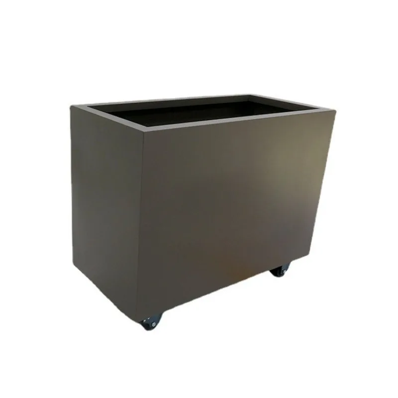 Metal rectangular partition flower box outdoor gardening landscape road large flower bowl