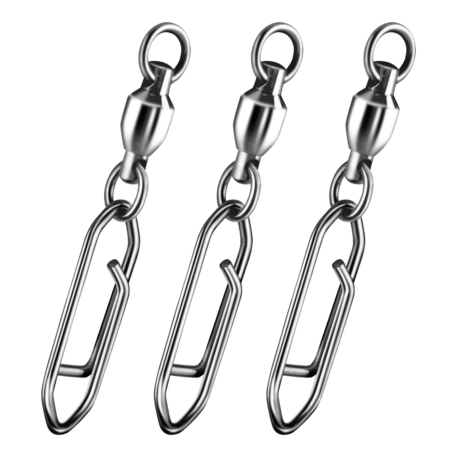 10 Stück Angelwirbel mit Power-Clip, Edelstahl-Kugellager-Wirbel, Schnellwechsel-Clip für Crankbait und Swimbait – Detail 10