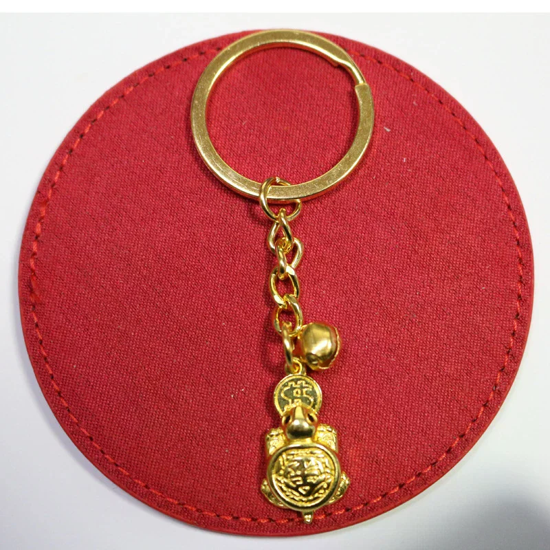 Fengshui Lucky Turtle Pendant Japan Sensoji Temple Golden Tortoise Keychain Money-biting Turtle Ornaments Decor Longevity