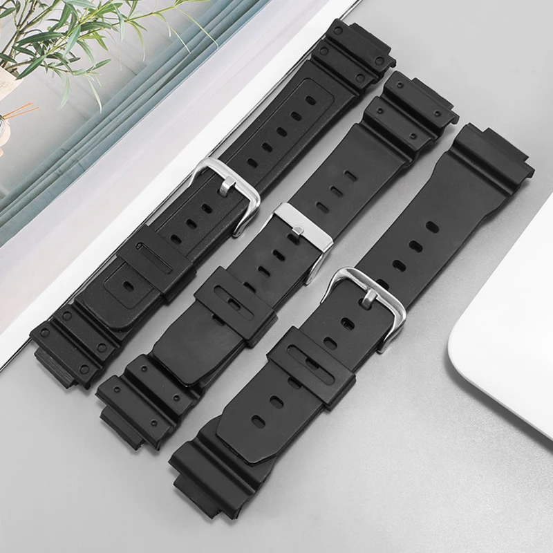 Rubber Watch Strap Substitute Small Square GM DW 5600 GA 2100 6900 9052 Series Convex Interface Silicone Watch Strap 16mm