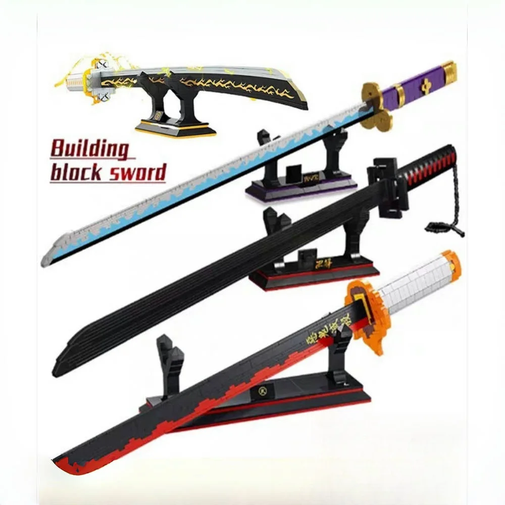 

Samurai Sword Building Blocks Anime Ninja Blade Katana Japanese Anime Butterfly Nichirin Knife Bricks Children Toys for Adult