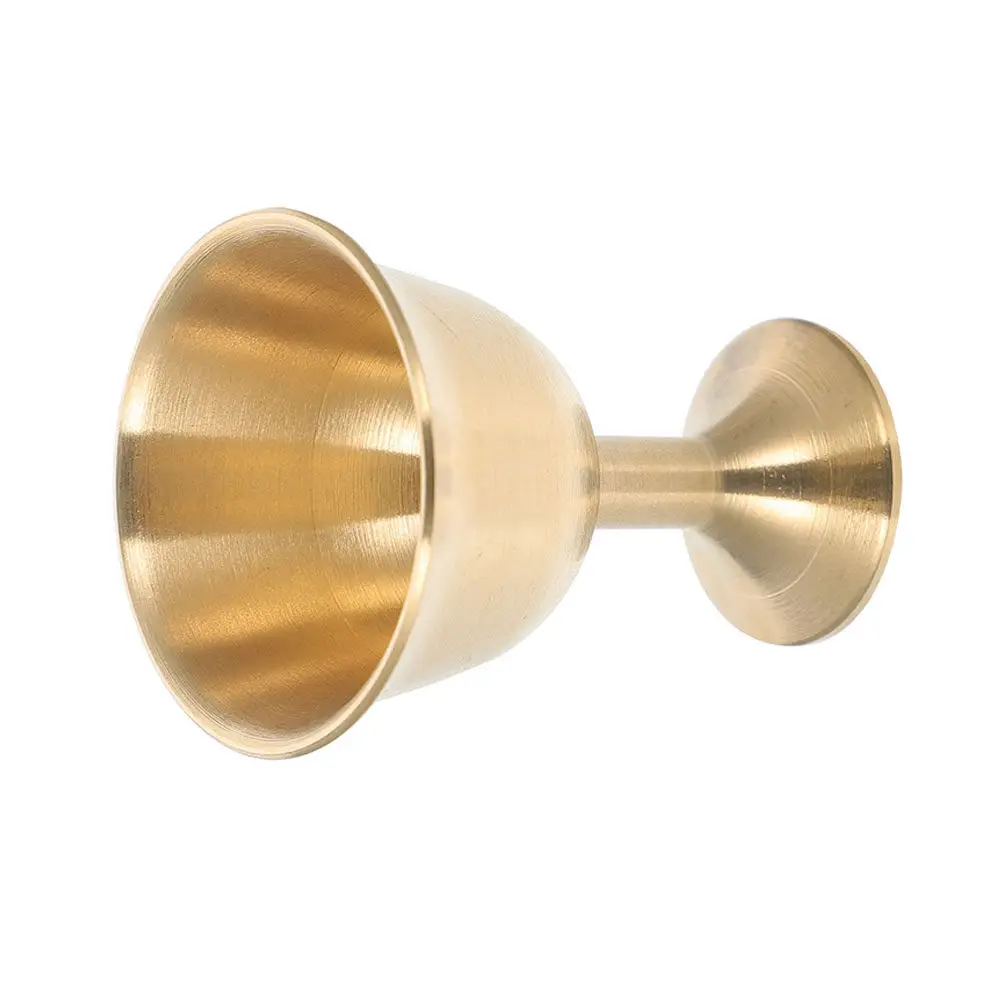 Classic Brass Temple Cup Retro Goblet Elegant Brass Goblet Buddhist Altar Use Household Cup Auspicious Adornment