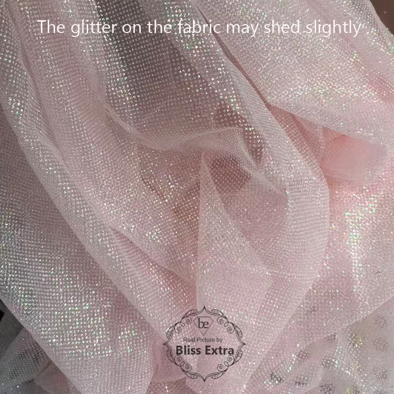 Shimmering Glitter Tulle Fabri - Sequin Fabric Panel ulasan dan harga