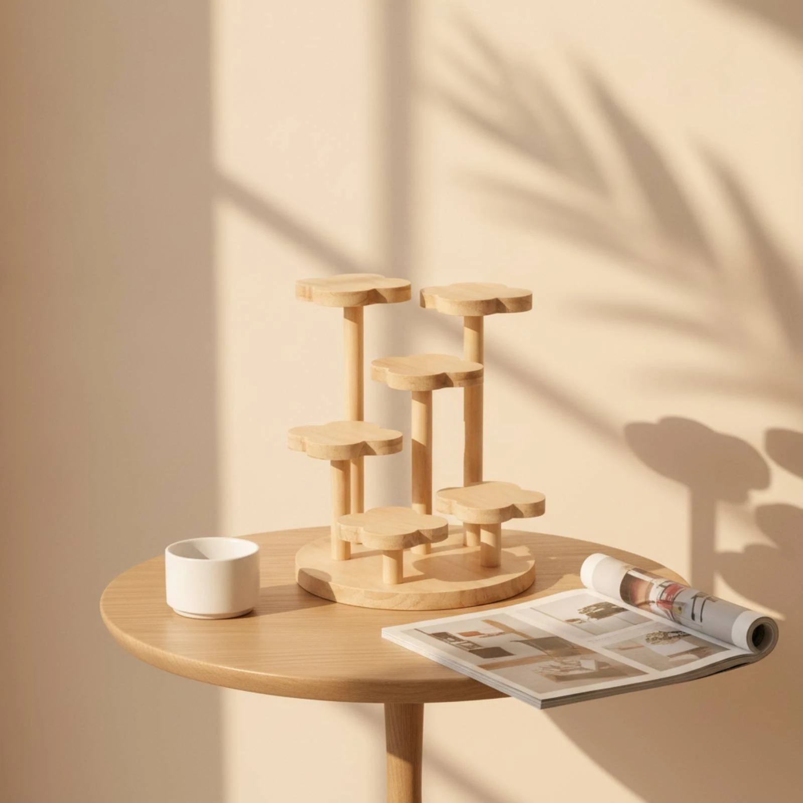 Wooden Display Stand Decorative Multi-Tier Display Stand Tabletop Riser Versatile Desktop Organizer Compact for Collectors