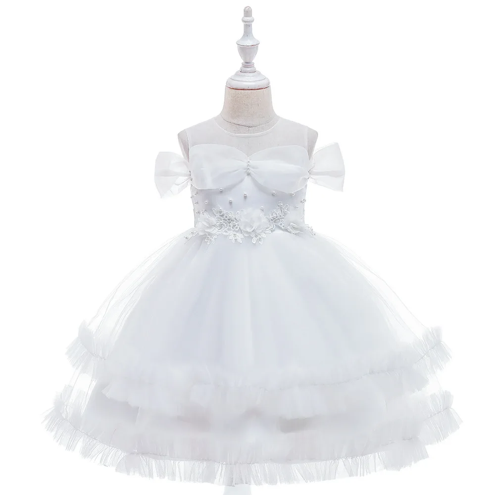 Girls Party Dresses 4 Colors 110cm-150cm Christmas Ball Gown Children Dress Off the Shoulder Wedding Birthday Costume