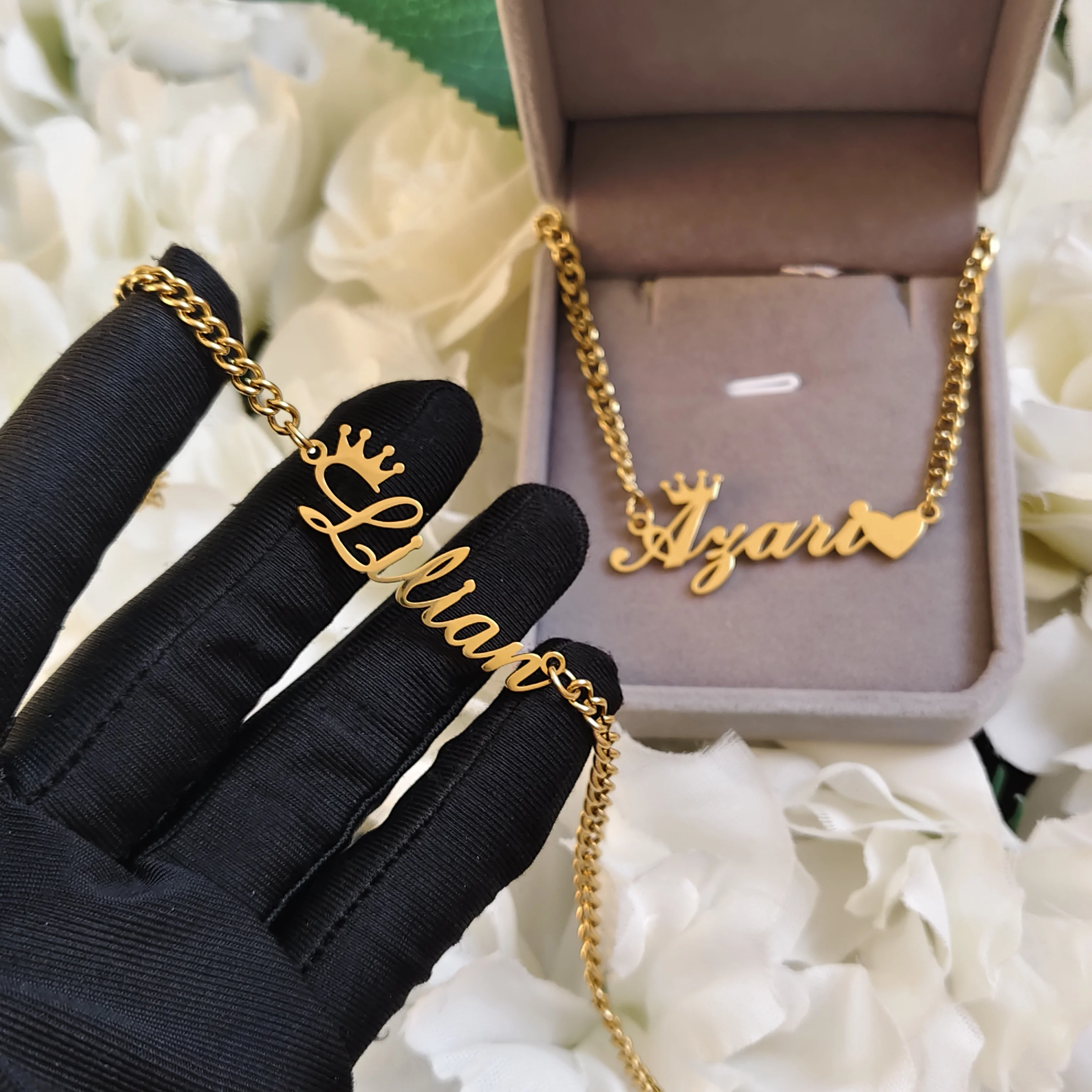 DHQH 2025 New Wholesale Personalized Letter Necklace Bracelet Set Customized Name Set Birthday Gift Manufacturer Direct Sales