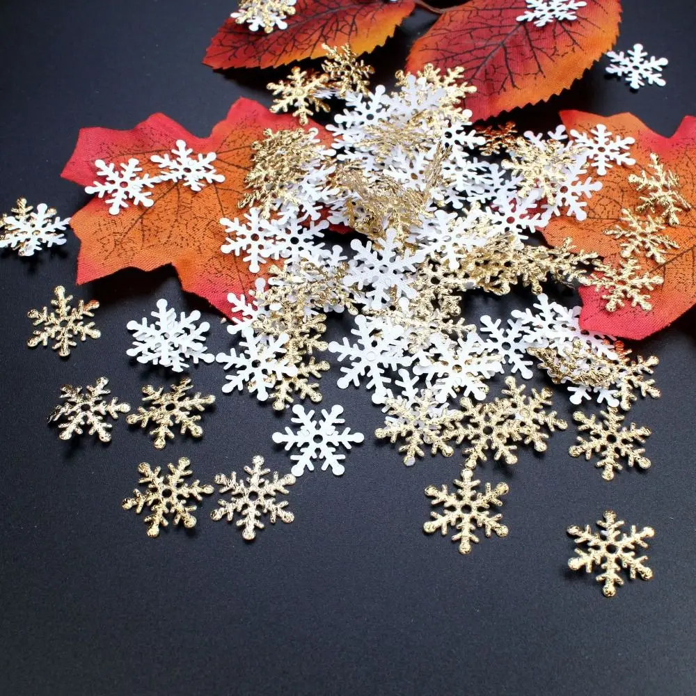 Creative Multi-color Christmas Snowflakes Confetti DIY Glitter Artificial Snowflakes 1.5cm/2cm/3cm Snowflake Sequins Cake Decor