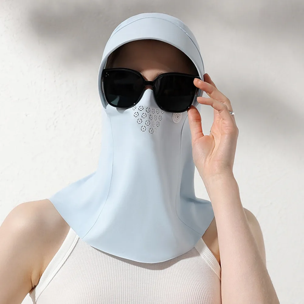 

Adjustable Full Face Visor Hat with Hair Hole Sunscreen Sun Protection Mask Solid Color UV Protection UV Protection Veil Sports