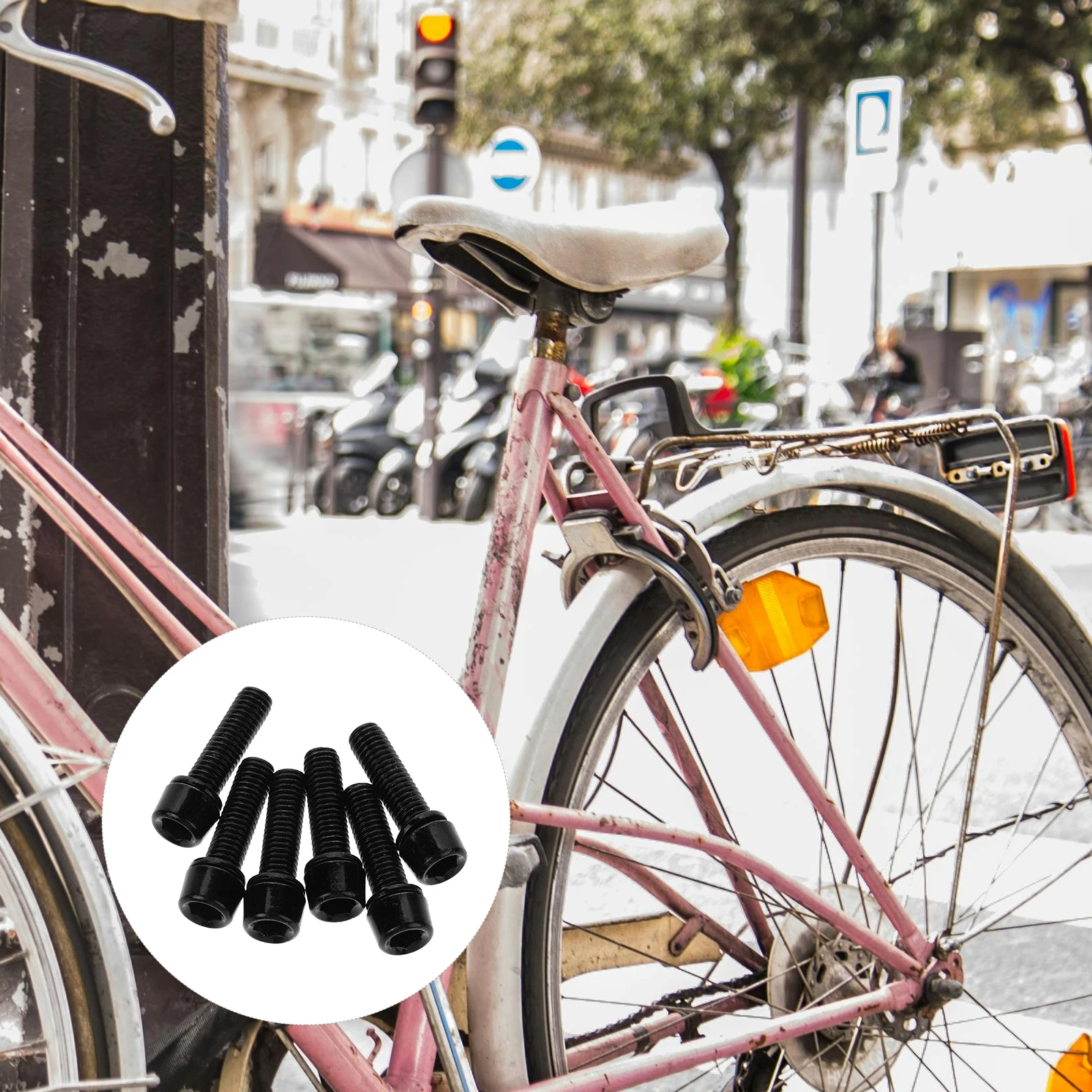 

6Pcs Bike Stem Bolts Universal Fit Mountain Bicycle Handlebar Stem Fixing Screws Sturdy Small Metal Bolts for Cycling