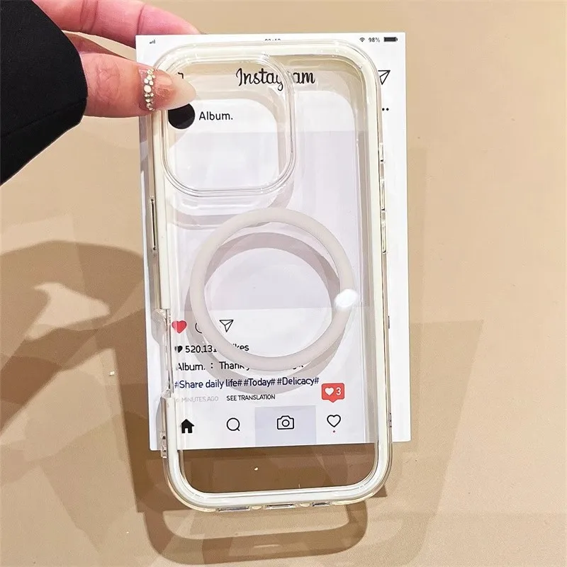 INS-style Minimalist Candy-colored Colorful Magnetic Mobile Phone Case for IPhone 16 Anti-drop Protective Cover
