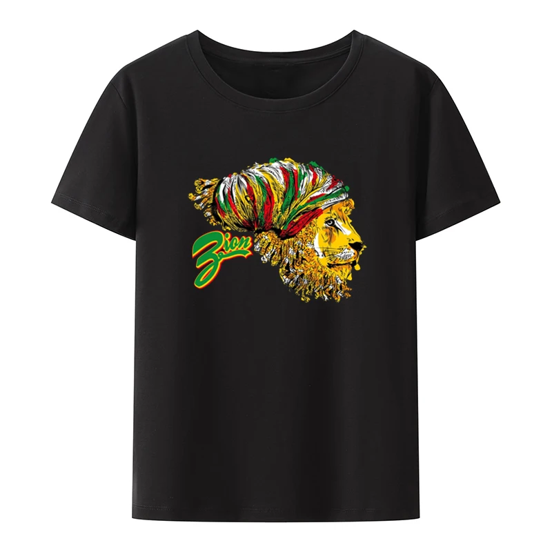 Dreadlock Lion Graphic Printing T-shirts Funny Top Tee Comfortable Comics Otaku Lovely Cute Breathable Roupas Kawaii Clothes