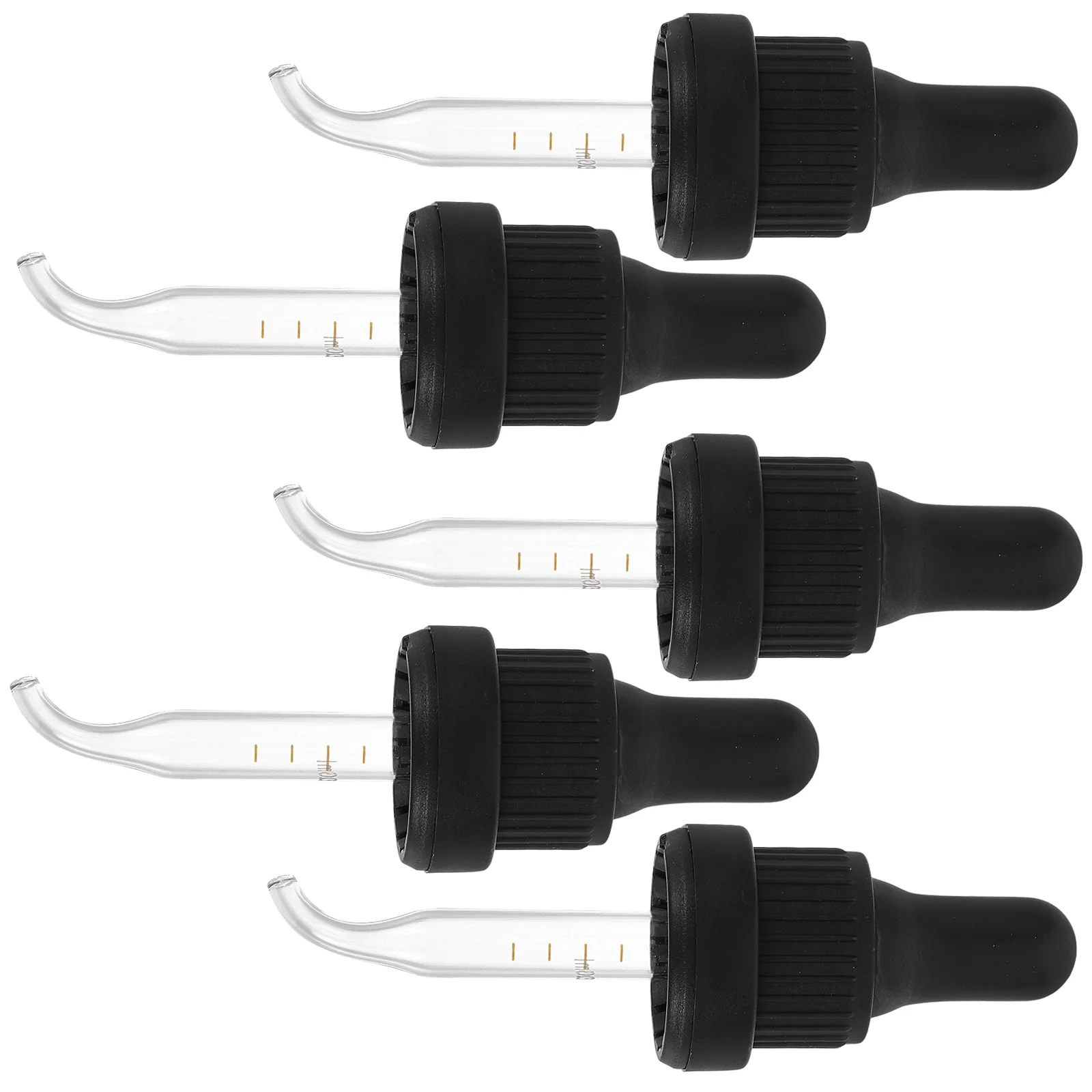 

5pcs Essential Oil Dropper Cap Graduated Pointed Tip Reusable Plastic Pipette For Aromatherapy Perfume Liquid