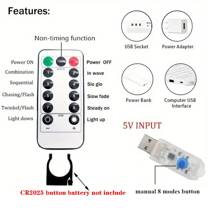 3/4/6M LED Curtain Lights Fairy Garland on the Window USB 8 Modes Light String Christmas Wedding Party Festoon Home Decoration