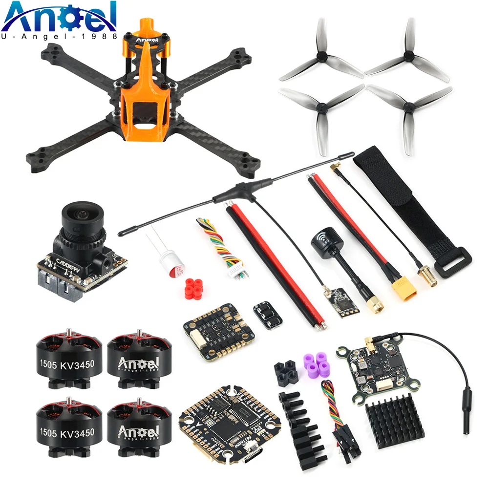 Angel35 3,5-Zoll-Freestyle-Carbonrahmen mit ELRS 2,4GHz 1606 2750KV Motor, 40A ESC, 1200TVL Kamera, RC FPV Drohne für Fotografie