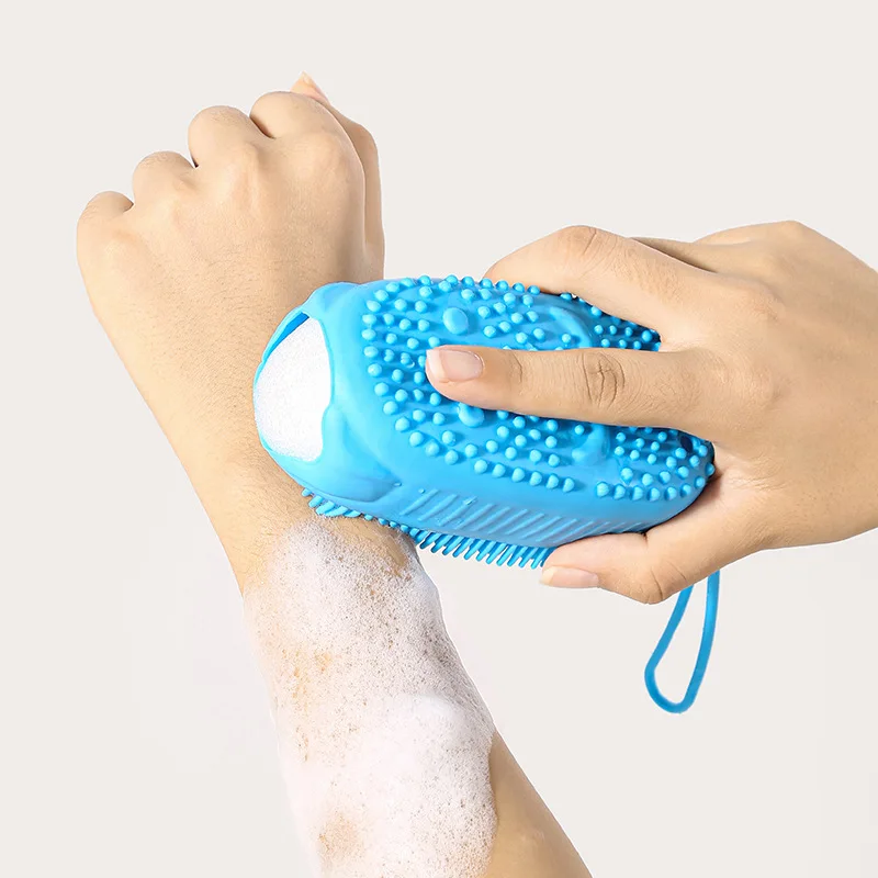 Cepillo de burbujas de doble cara, exfoliante, suave, para baño, masaje, cepillo de ducha, herramientas de limpieza y masaje profundo para la piel del cuerpo, 1 ud.