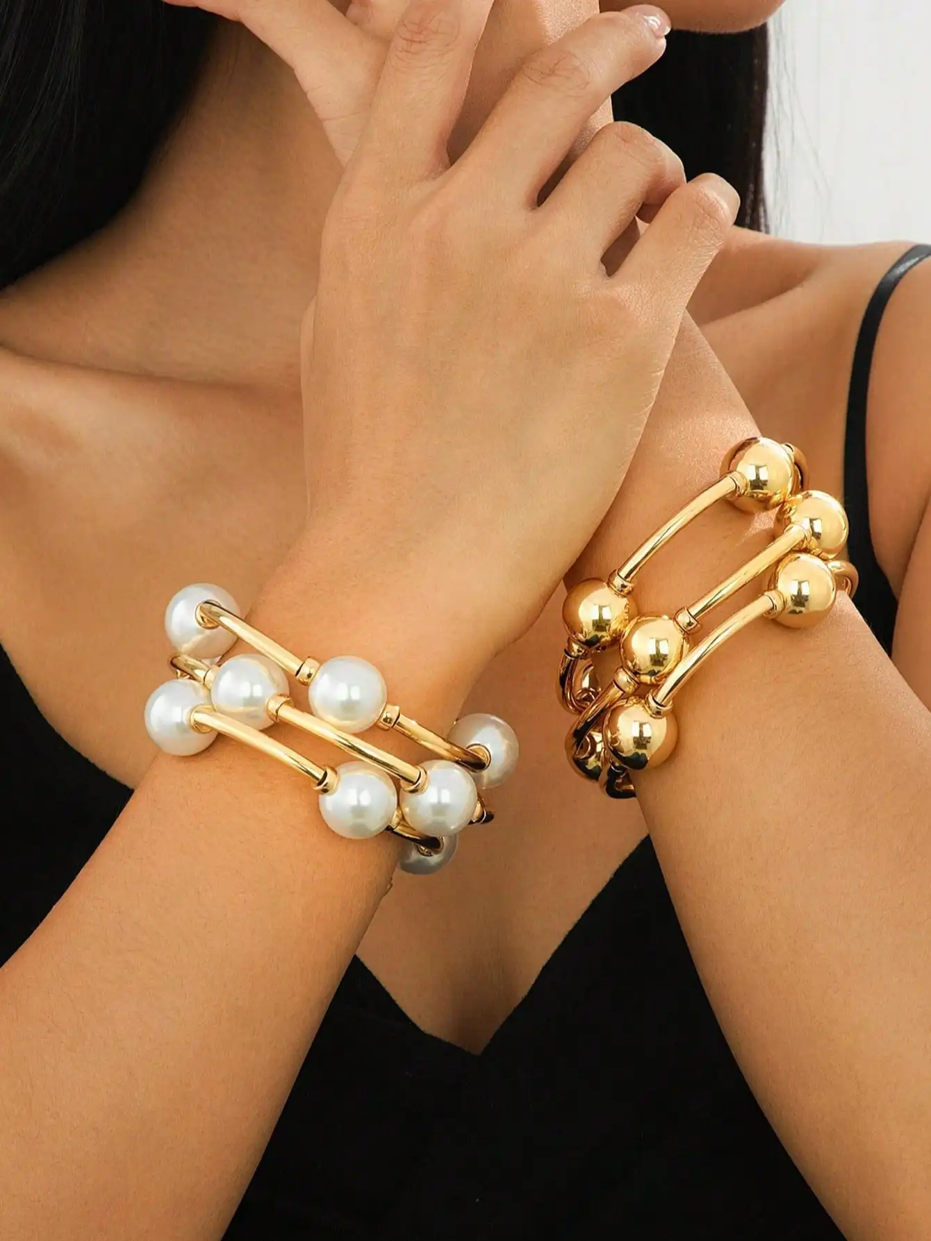 Elegant 3 Piece Retro Pearl Bracelet Set
