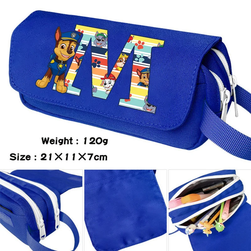 

Paw Patrol Large Capacity Double-layer Pencil Case Cartoon Letter A-Z Printed Pen Bag Students Fashion Stationery Storage Box