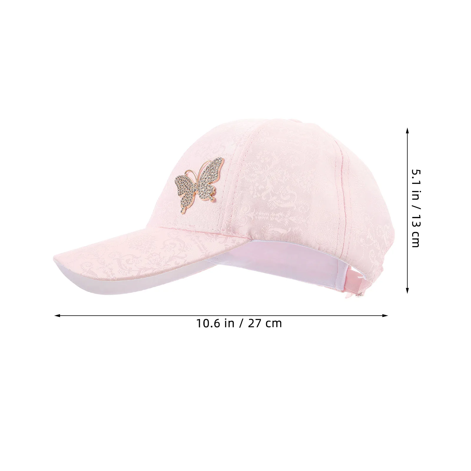 

1pcs Rhinestone Butterfly Hat Baseball Cap Women Pink Fashion Breathable Sun Protection Outdoor Activities Summer Adults