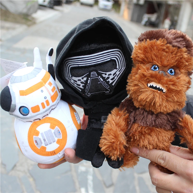 3piece per lot 15cm BB8 Chewbacca Kylo Ren Cute Stuffed Plush Toy Star Wars Kawaii Star Wars BB-8 stuffed doll