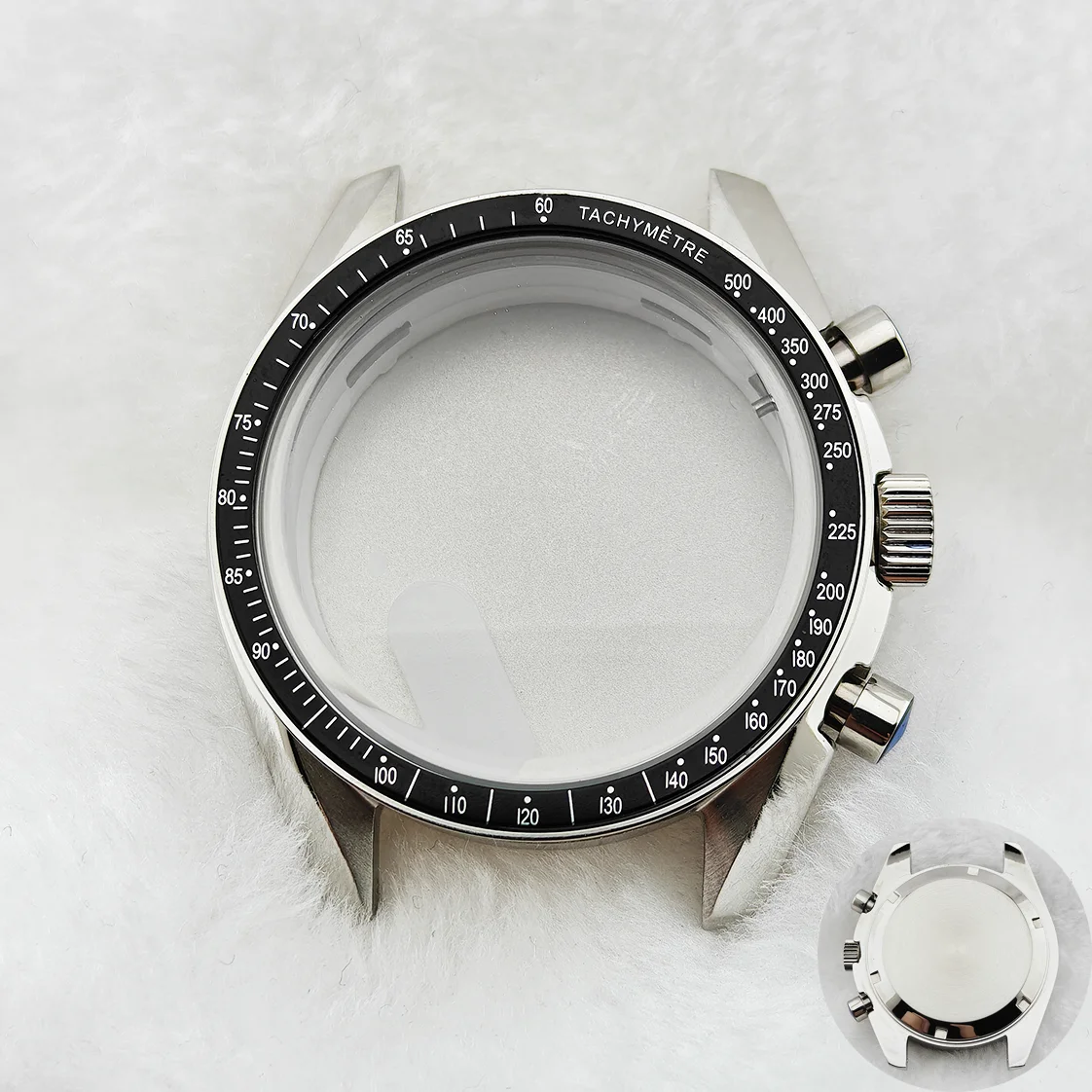 VK63 Cases Watch Case 39.7MM Moon Cases Moon Pattern Back Chronograph Fit For Speed Master Modified Case Repair Parts