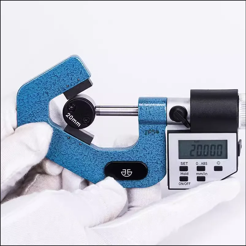 Digital 3 Odd Fluted Micrometer Ip54 V-Anvil Measure Outer Tap Top Diameter of Tap Reamer Industrial Grade Screw Gauge