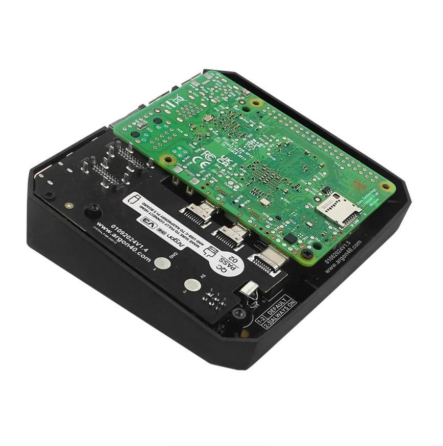 Caja metálica para Raspberry Pi 5, con ventilador de refrigeración, cubierta y base GPIO magnéticos, diseño de perfil bajo