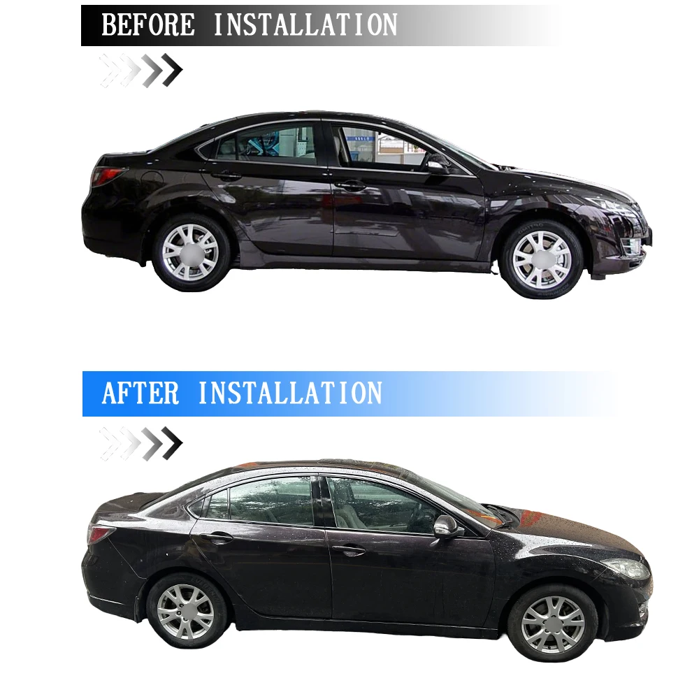 Glossy Black PVC Car Window Decorative Strip Sticker For Mazda 6 GH 2009-2013 Exterior Protection Accessory