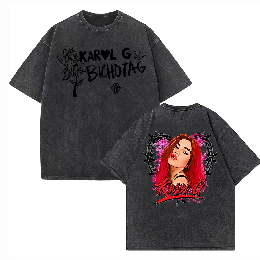 

Karol G Bichota 2024 Tour Shirts Harajuku Vintage O-Neck Short Sleeve Cotton Man Woman T-Shirts Gift Tops