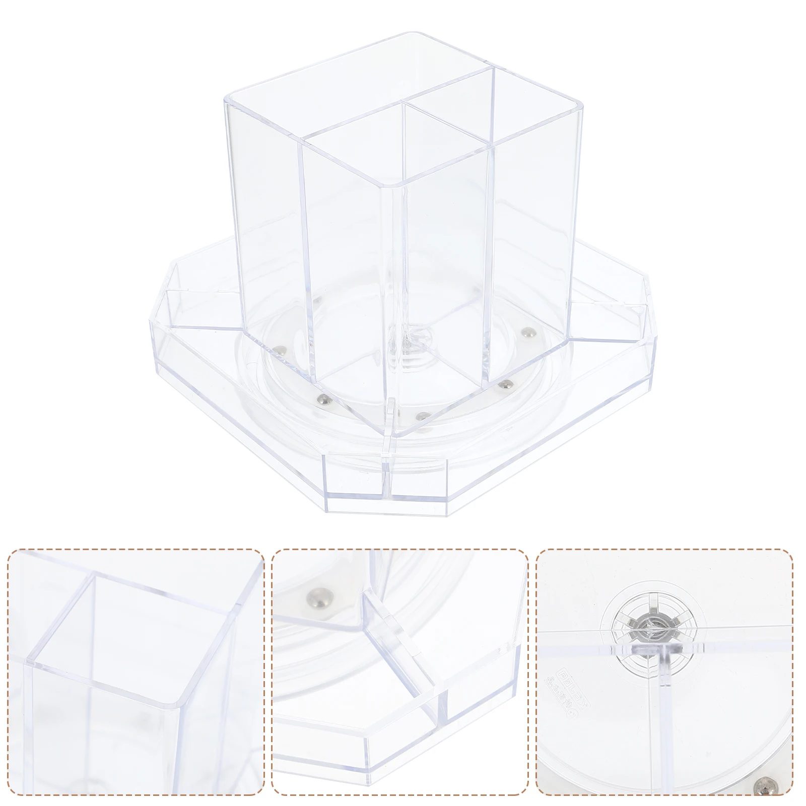 

Acrylic Pen Holder 360° Rotating Stationery ganizer Desk Pencil Storage Material Space Saving Design For Pens Scissors