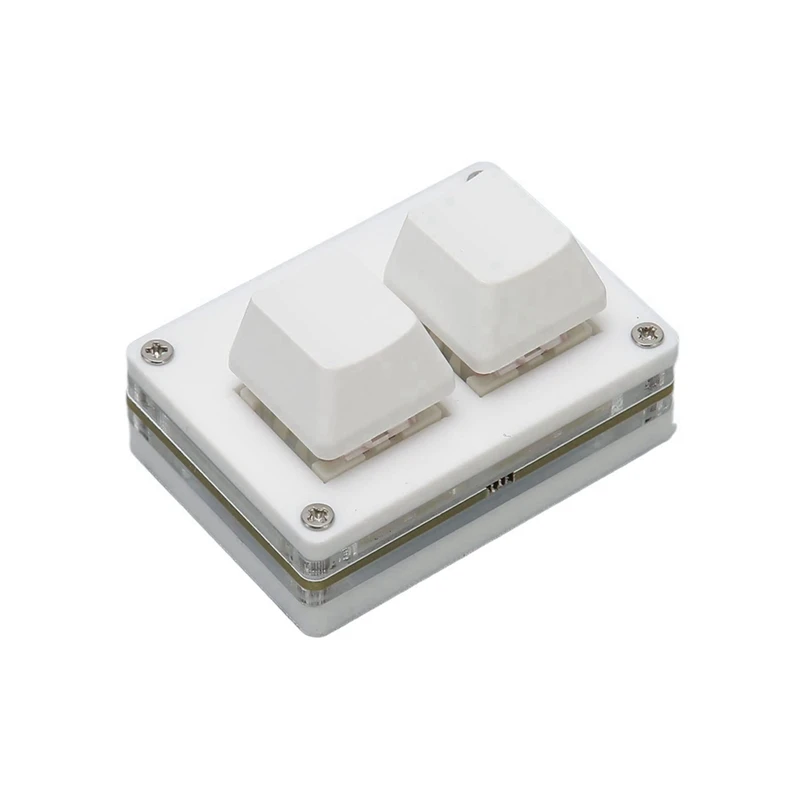 

Mini Keyboard 2 Keys USB Switch Ergonomic Backlit Keyboard Gaming Office Media, Programmable, Injection Molded Keycap A-BCBW