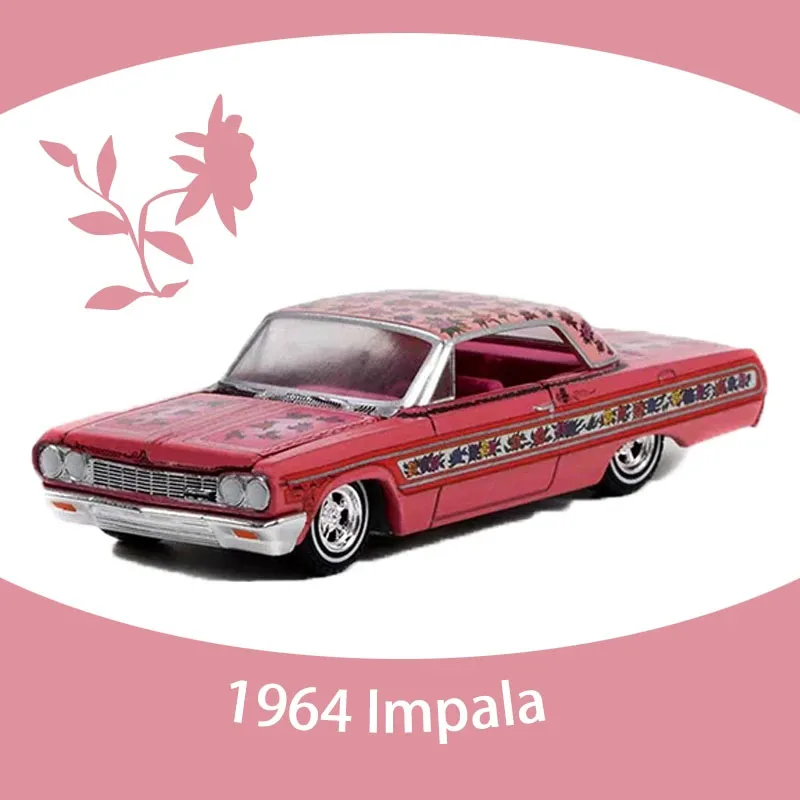 GreenLight 1:64 Scale 1964 Impala Regular/Green Machine Alloy Simulation Car Model Collection Static Display Ornament Toys Gifts