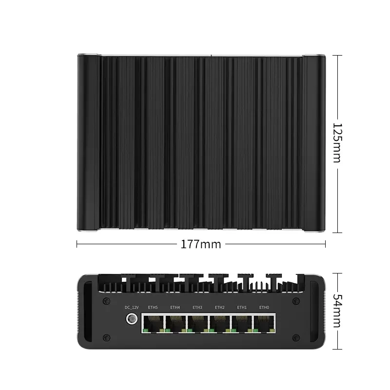 Fanless Firewall Router N150 Mini PC 6*intel i226 2.5G Lan HD DP Pentium Gold 8505U Embedded Box Mini Industrial Computer 4G SIM