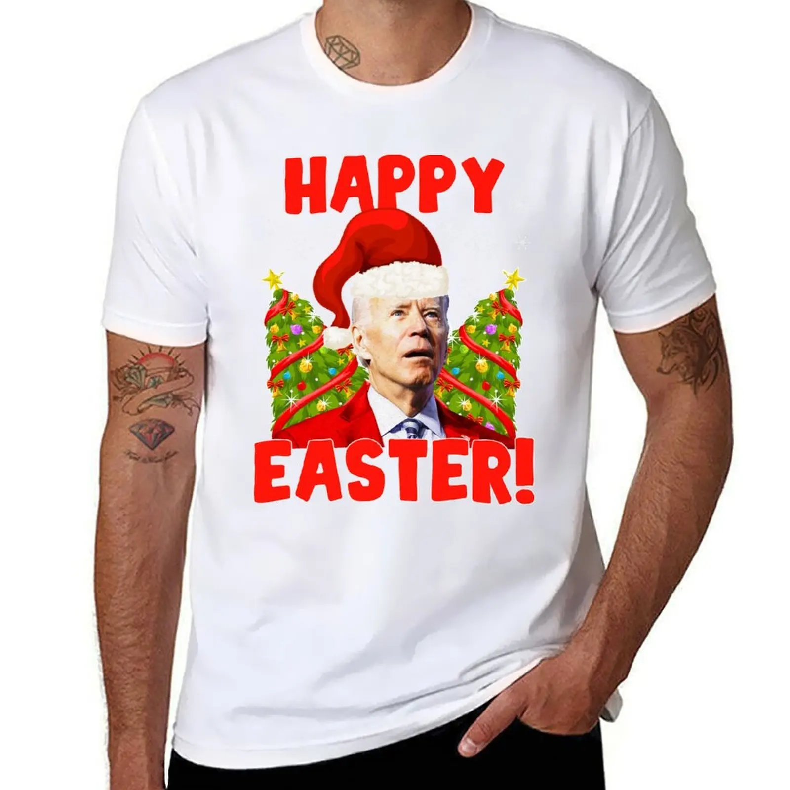 

Ugly Holiday Sweaters - Merry Christmas, Happy Easter Biden Christmas, Santa Claus 2021, Tree Reindeer, Funny Snowman, E T-Shirt