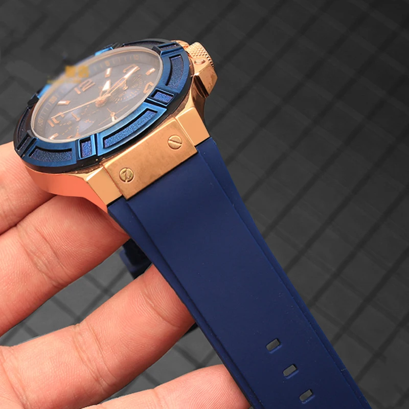 Correa de goma para reloj GUESS W0247G3 W0040G3 W0040G7 GC, pulsera de silicona azul, 22mm