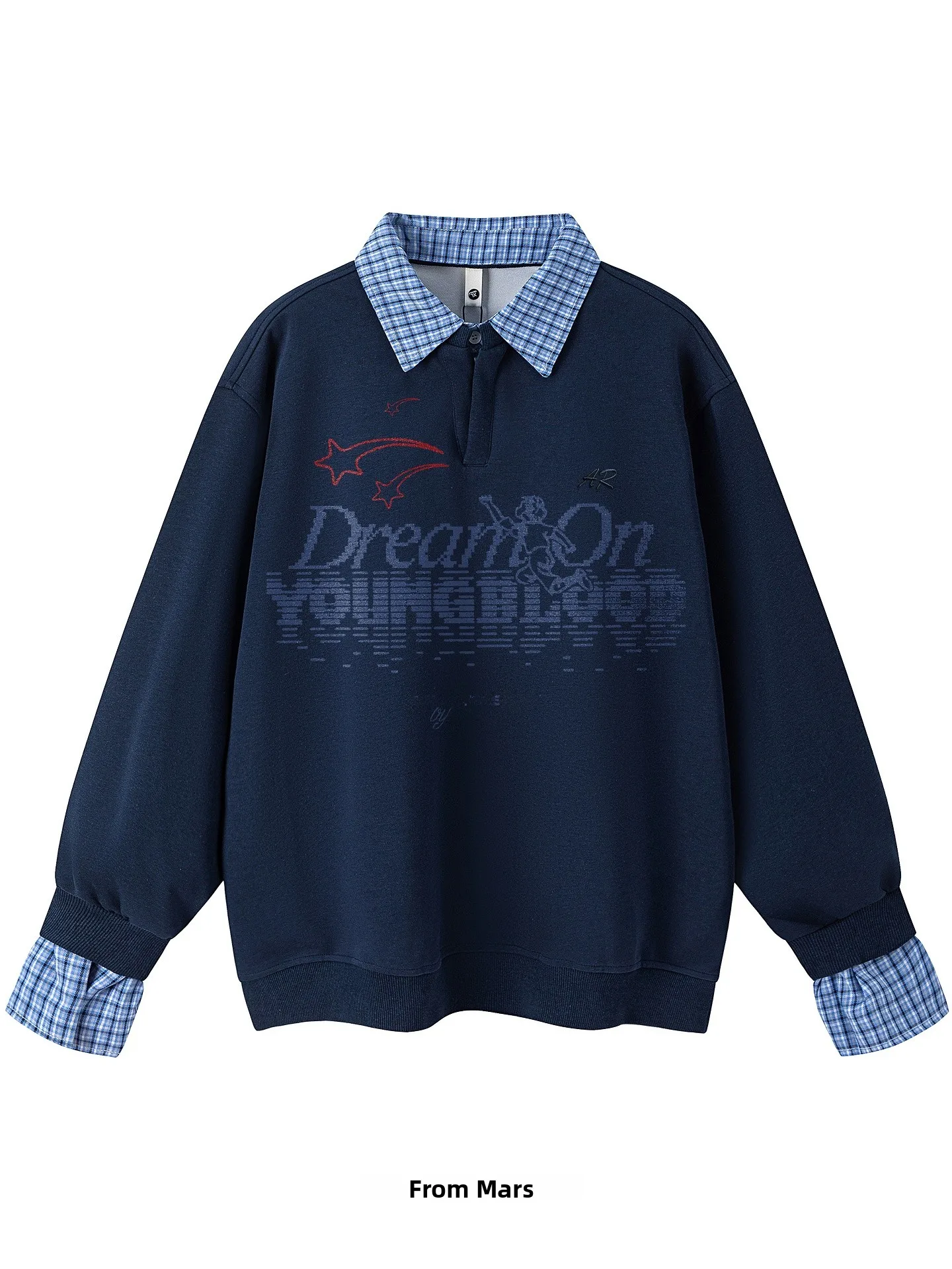 

Свободный свитшот с длинными рукавами и принтом для пар, молодежный уличный стиль, дышащий, из смеси хлопка и полиэстера, для осени и зимы