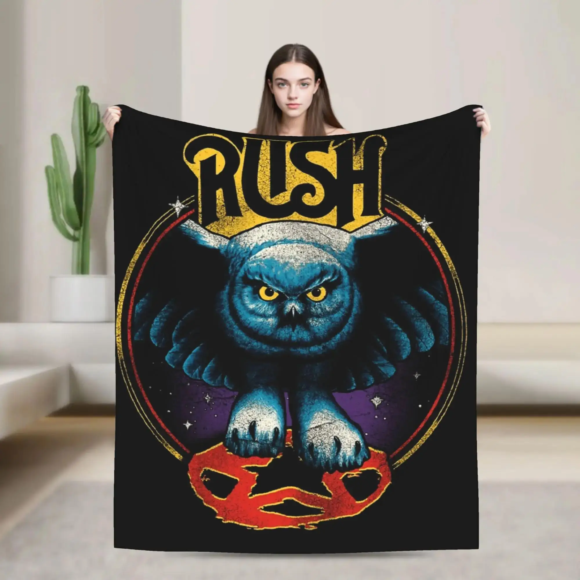 

Теплое мягкое фланелевое одеяло с изображением рок-группы Rush и милым дизайном персонажей для домашнего декора, покрывало для дивана или кровати