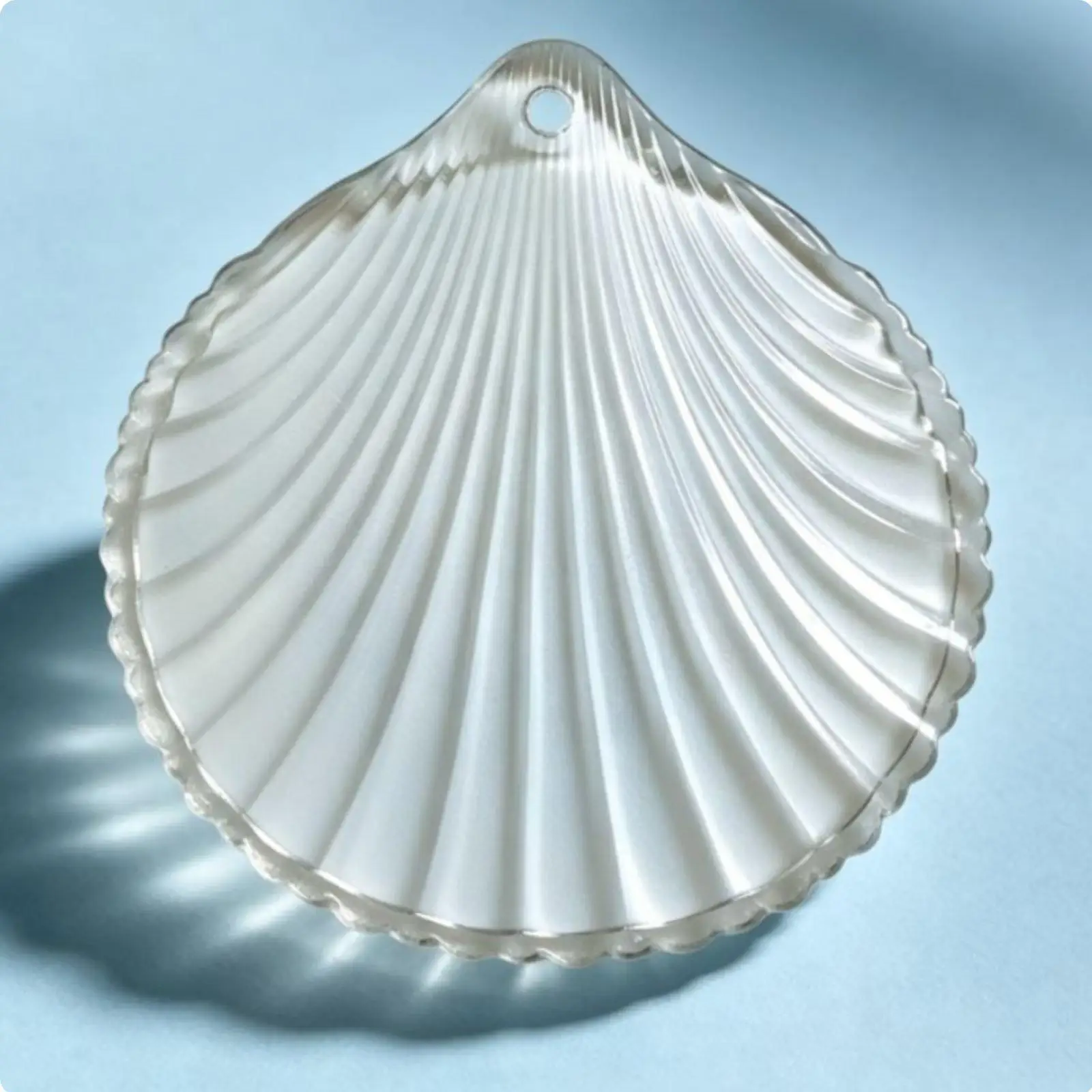 Frosted Glass Crystal Chandelier Modern Luxury Scallop Shell Pendant Light for Living Room Ceiling Decor