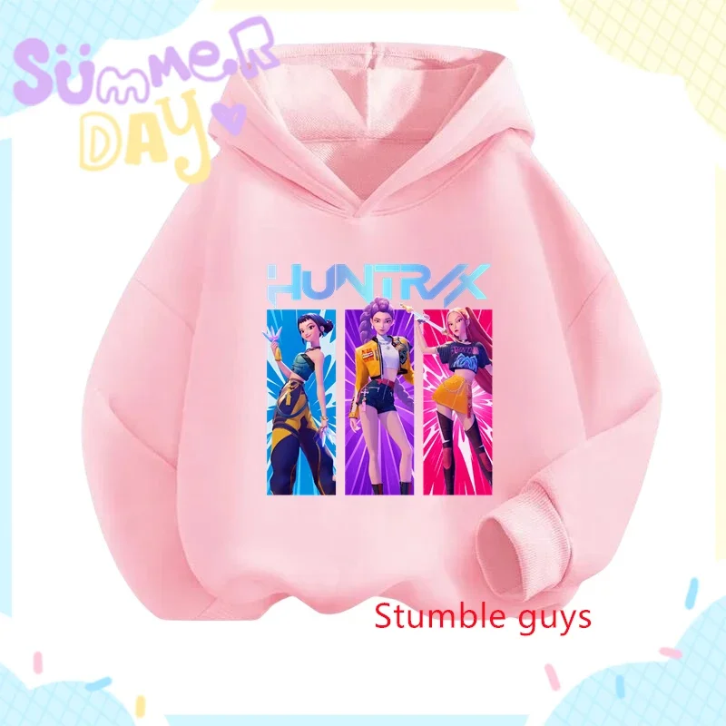 سترة بغطاء للرأس للفتيات من Kpop Demon Hunters Anime للخريف Rumi عصرية وأنيقة ومطبوعة بريق وغطاء للرأس #5