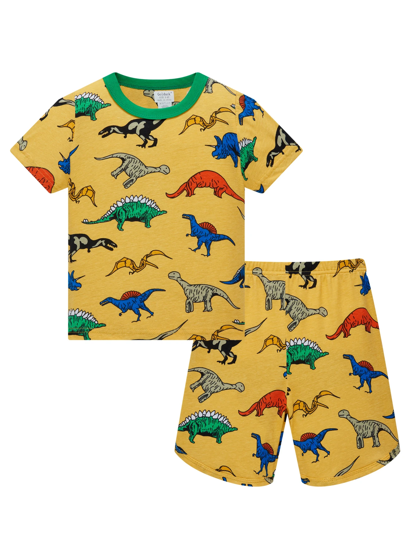 Summer Dinosaur Pajamas Set for Boys Short Sleeve Shorts 100% Cotton Soft Breathable Pjs Kids Sleepwear Age 1-8 Years 2PC