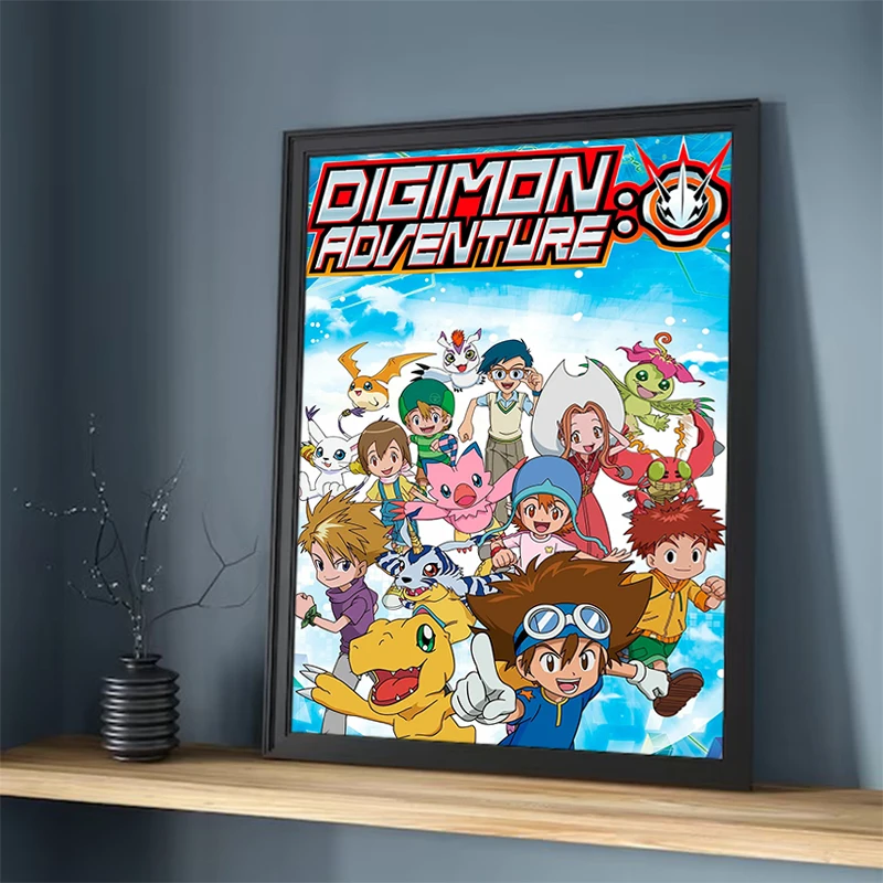 Posters for Wall Decor Digimon Decorative Pictures for Living Room Interior Paintings Aesthetic Room Decoration Canvas Wall Art