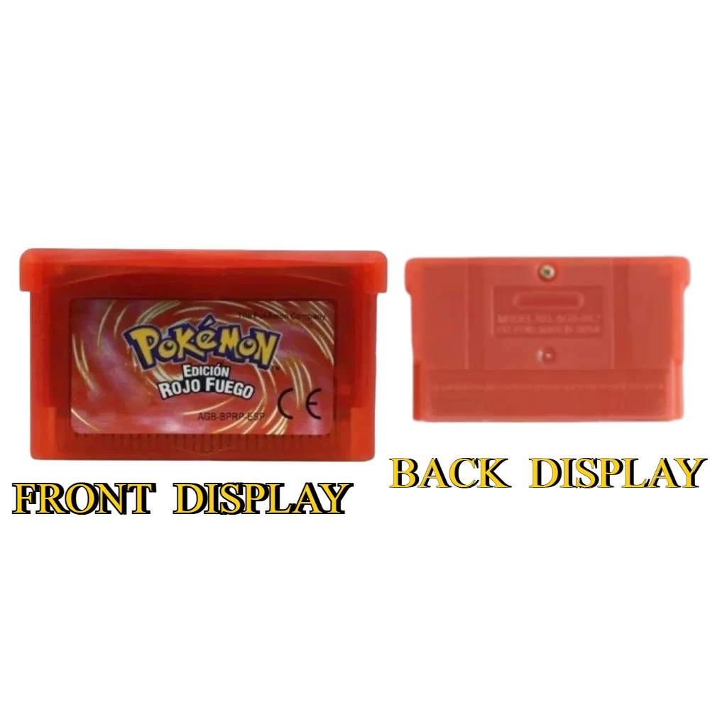 España GBA Game Pokemon Series 32 Bit Video Game Cartridge Console Card Pokemon Emerald FireRed Ruby LeafGreen Sapphire ESP view 5
