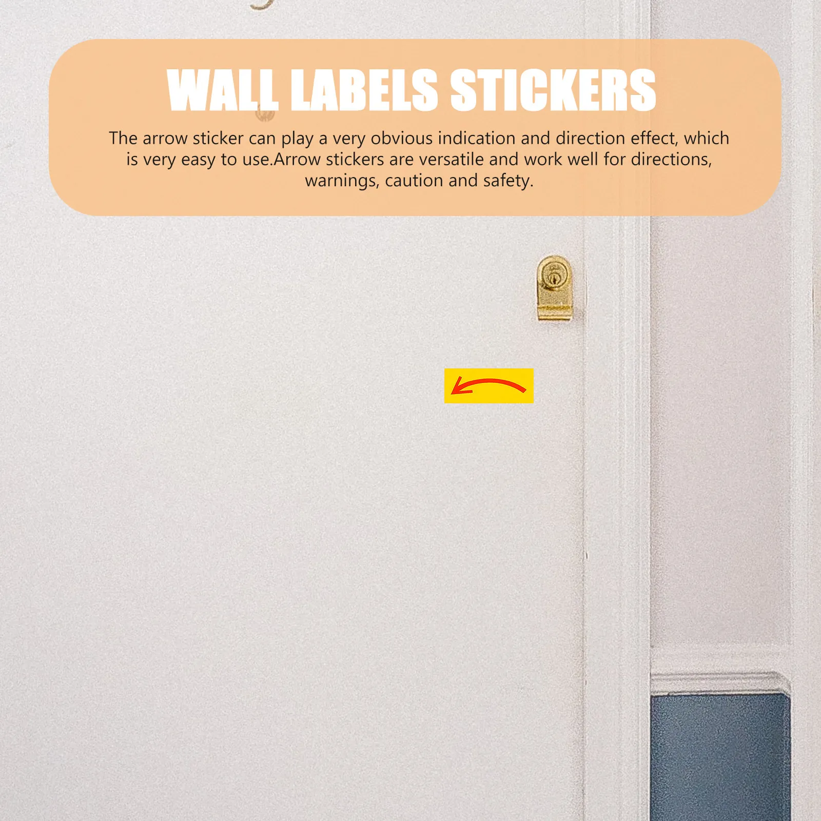 15Pcs Direction Label PVC Non-Setting Adhesive Arrow Stickers for Office School Safety Floor Marking Warning Signs