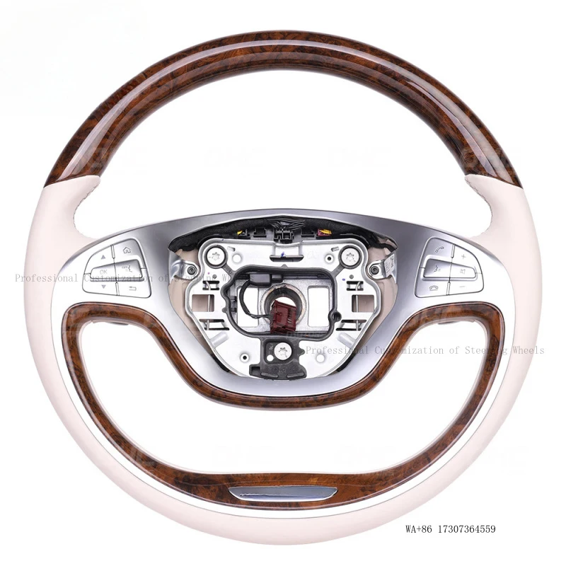 Suitable for Mercedes-Benz Maybach S-Class W222 s450 s680 wood steering wheel assembly, car central control modification