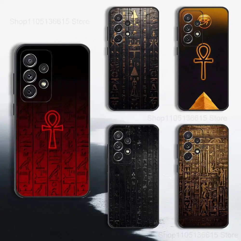 

Egypt Art Hieroglyphics Phone Case For Samsung S9,S10,S20,S10,S21,S25,S24,S23,Ultra,FE,Plus,Lite,Soft Silicone Black Cover